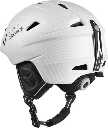 Шолом гірськолижний BLACK CREVICE Streif I, білий матовий карбон/чорний, регульований, для чоловіків та жінок