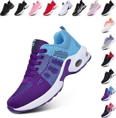 Жіночі кросівки для бігу Hitmars: спортивне взуття з повітряною подушкою, антиковзаючі, для бігу по вулицях, скандинавської ходьби, фітнесу. Розміри EU 36-46. Кольори: чорний, рожевий, червоний, помаранчевий, фіолетовий, білий.