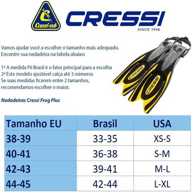 Ласти для дорослих Cressi Frog Plus M/L 42-45 чорні/жовті