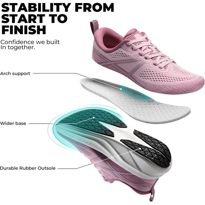 Жіночі кросівки Allswifit для бігу та фітнесу - рожеві, 40 EU, амортизація, нековзка підошва