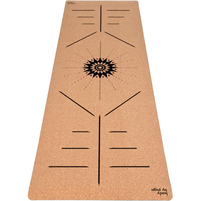 Йога мат для занять йогою з натурального корку, нековзкий, м'який, стійкий до поту. Товстий, довгий та широкий для комфорту та підтримки. Підходить для гарячої йоги.