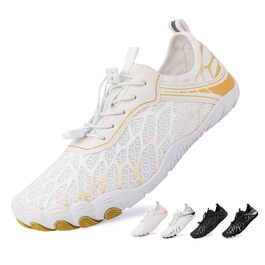 Взуття Barfuss для жінок та чоловіків: водяні, плавальні кросівки, дихаючі, швидковисихаючі, 36-46 EU, білий/золотий