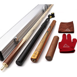 CUESOUL 57' Ручний снукерний кий з 3/4 суглобом та міні-подовжувачем для кінця, в кейсі з алюмінію Karella D304