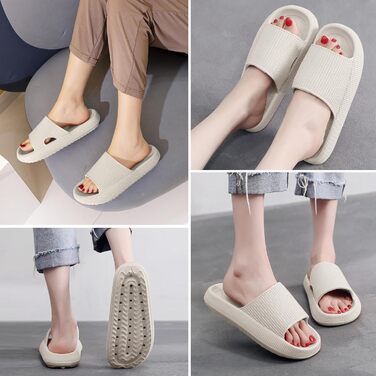 Шльпанці Cozislides Original: м'які, неслизькі, для дому та басейну (44/45 EU, Бежевий)