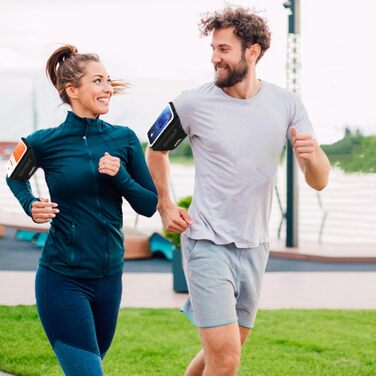 Спортивний браслет для телефону Guzack: універсальний, для бігу, до 6.9' (синьо-чорний)