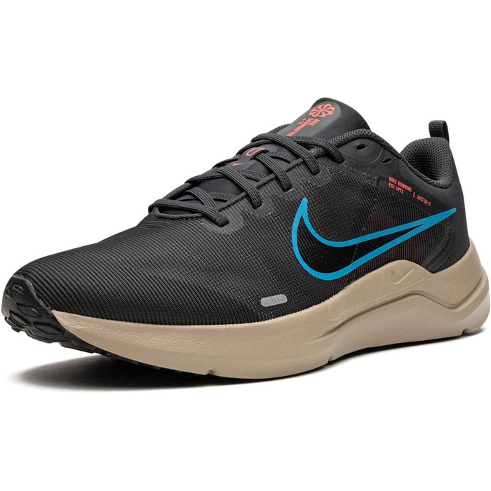 Чоловічі кросівки Nike Downshifter 12 (темно-сірий/хакі/червоний/синій), розмір 42 EU