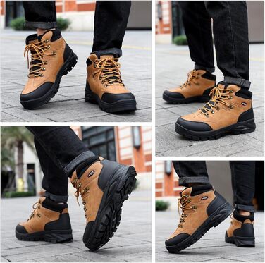 Чоловічі зимові черевики AX BOXING: утеплені, трекінгові, для хайкінгу, антиковзання, теплі снігові черевики, 41-46 EU (темно-жовтий, 46 EU)