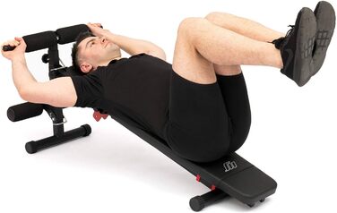 Універсальна регульована тренувальна лава Marbo Sport MH-L111 2.0 з бенкюрлером, чорна-червона, вироблено в ЄС