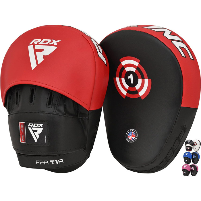 Боксерські лапи RDX для тренувань MMA, кікбоксингу, тайського боксу та тхеквондо, штучна шкіра, біло-чорні, універсальні, для тренерів і спортсменів