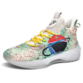 Баскетбольні кросівки для чоловіків, легкі, з амортизацією, неслизькі, дихаючі, для занять спортом на відкритому повітрі та в приміщенні (Зелені, 36 розмір, EU)