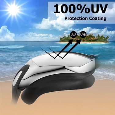 Окуляри для плавання Zerhunt для чоловіків, жінок, дітей. Антизапітніння та захист від УФ. Окуляри для дайвінгу та водного спорту. Подарунок для чоловіків, жінок, дівчаток та хлопчиків 10+. Чорний/сріблястий колір.