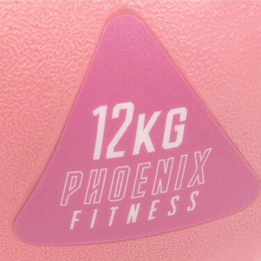 Вінілова гиря Phoenix Fitness, рожева, для дому та спортзалу, різна вага, силові тренування, пілатес