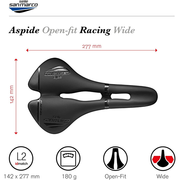 Сідло Selle San Marco Aspide Racing чорне для дорослих, унісекс