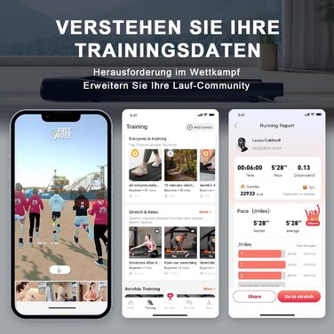 DeerRun Walking Pad: Біговий килимок для дому з інтегрованим столом та мобільною APP, до 159 кг, чорний