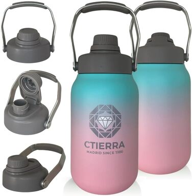 Термос-пляшка CTIERRA 2 л з нержавіючої сталі, BPA-free, герметична, для води, спорту, фітнесу та подорожей