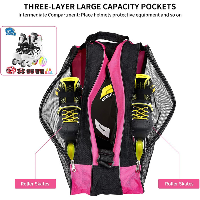 Сумка для роликових ковзанів MXiiXM, дихаюча, з регульованим плечовим ременем, для жінок, чоловіків, дітей та дорослих, аксесуари для роликів