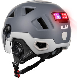 Розумний велосипедний шолом ILM з візором, LED-підсвіткою, сенсором гальмування та індикатором повороту для жінок і чоловіків