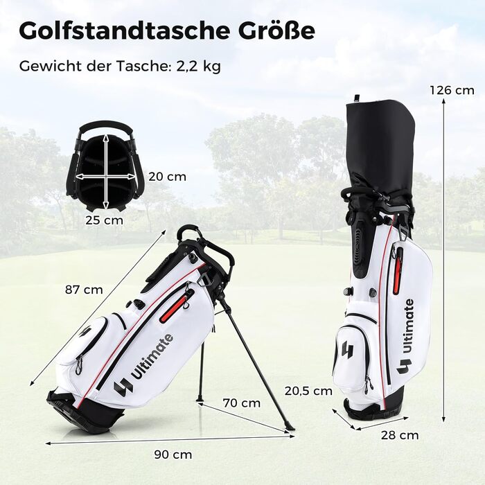 GYMAX Комплект жіночих гольф-клубів, 13-ти частинний набір з сумкою-стійкою та захистом від дощу, включає драйвер 460CC, 3 фейрвеї, гібрид, залізи 5/6/7/8/9/P/S, червоний