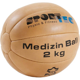 Медичний м'яч Sport-Tec 2 кг з натуральної шкіри для фітнесу та реабілітації