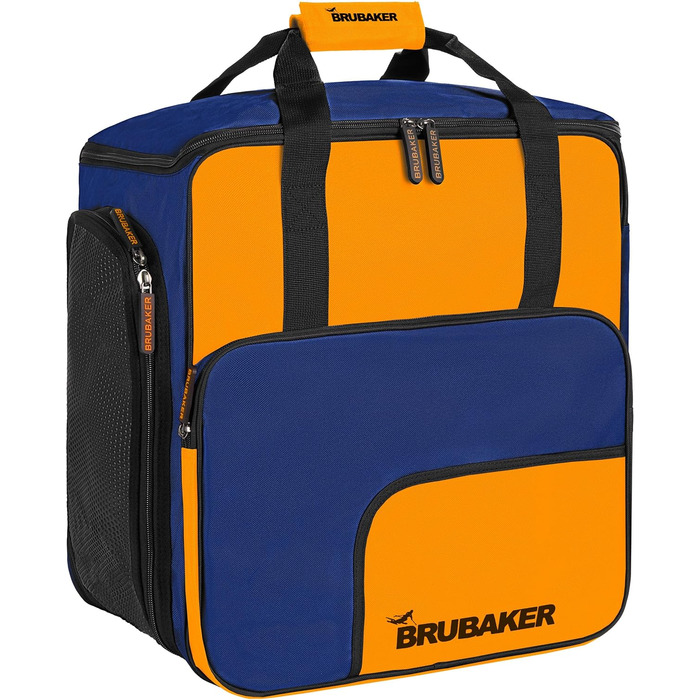 Чохол для лижних черевиків BRUBAKER з відділенням для шолома - Super Function. Сумка-рюкзак для лижних черевиків, синьо-помаранчевий колір