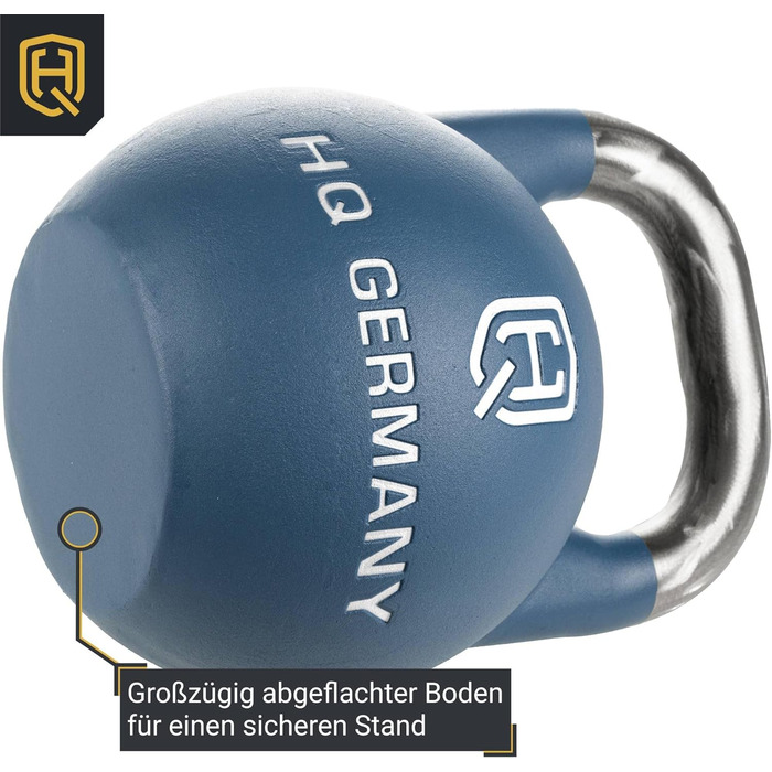 Професійна гиря HQ Germany 12 кг, неіржавна сталь, з неслизьким покриттям, ±200 г, зручна ручка