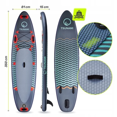 Надувна SUP-дошка TSUNAMI Wave T03 (350 см) з веслом та сидінням
