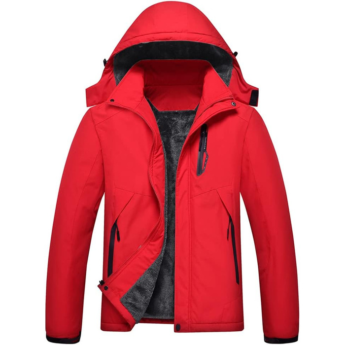Чоловіча зимова куртка Mountain Ware: вітронепроникна, тепла, з капюшоном. Ідеальна для сноуборду та катання на лижах (XL, Червона)
