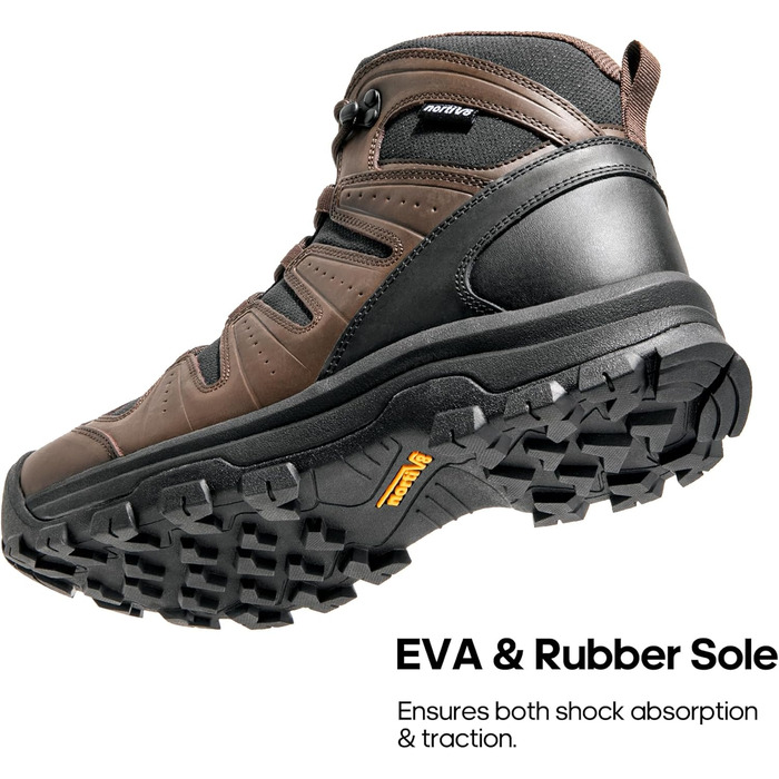 Чоловічі трекінгові черевики NORTIV 8, водонепроникні, темно-коричневі (44 EU)