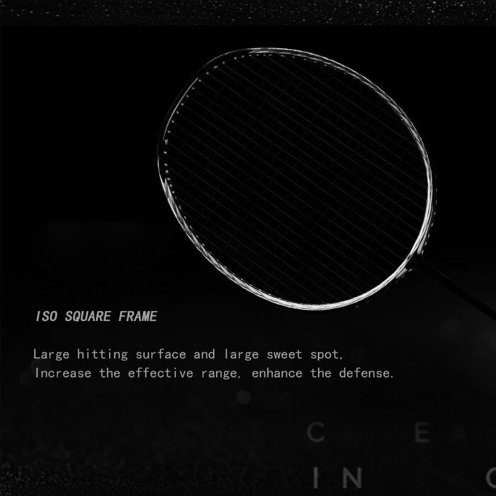 Ракетка для бадмінтону Senston N80 Ultraleicht Graphit з сумкою, 6U, чорна