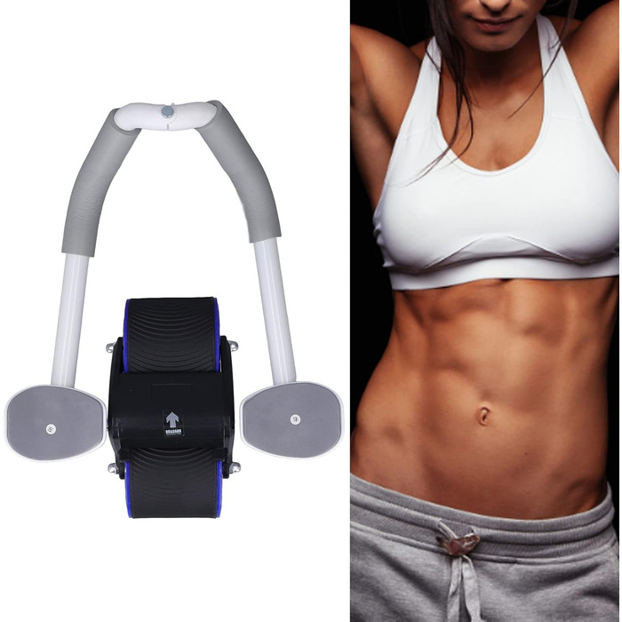 Автоматичний відскочний ролик для пресу Asixxsix з підставкою для ліктів, синій