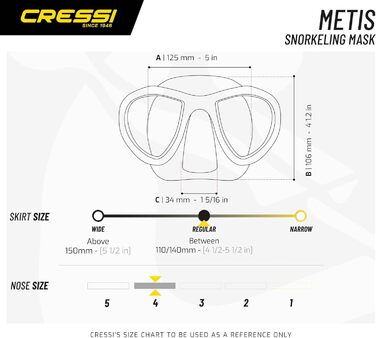 Маска для дайвінгу Cressi Metis/Action, унісекс, низький об’єм, кріплення для екшн-камери, чорна