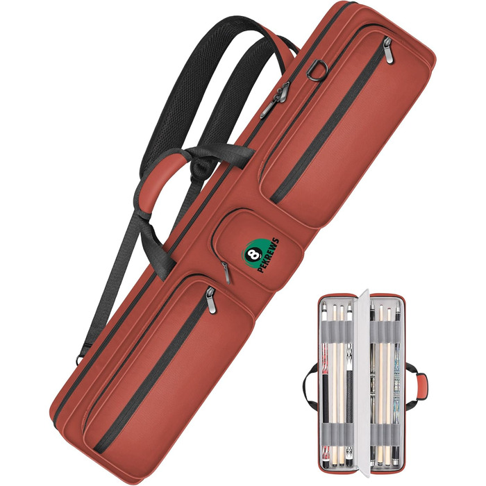 Чохол для більярдної кулі, сумка для 4 кулі та 5 шесток, м'яка підкладка, регульований ремінь, для жінок та чоловіків, Deluxe, помаранчевий