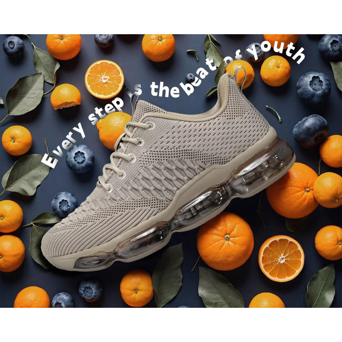 Чоловічі кросівки для бігу з повітряною подушкою, дихаючі, для тенісу, модні, з неслизькою підошвою, для тренувань, відпочинку, спорту, фітнесу, комфортні туристичні черевики (40 EU, Хакі)