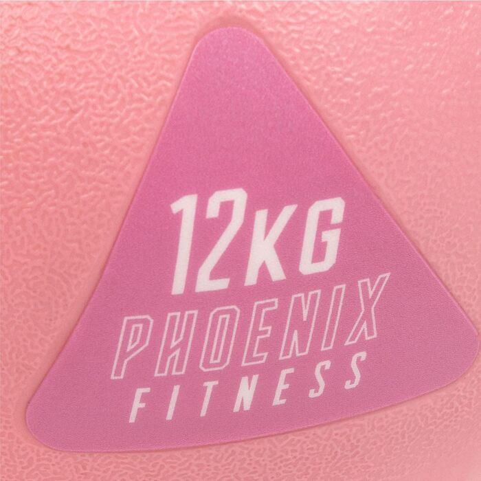 Вінілова гиря Phoenix Fitness, рожева, для дому та спортзалу, різна вага, силові тренування, пілатес