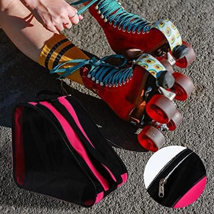 Сумка для роликових ковзанів, ролерів, унісекс, з регульованим плечовим ременем, рожева