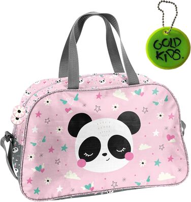 Спортивна сумка Paso для дітей (дівчаток та хлопчиків) з пандами - через плече, для плавання, тренувань, 40 x 25 x 15 см