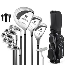 LIFEZEAL Комплект жіночого гольф-сету: ключки, сумка, драйвер, фейрвей, гібрид, айрон, паттер (чорний)