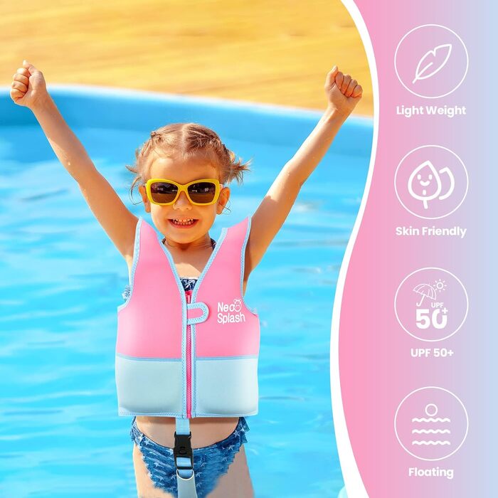 Дитяча жилетка для плавання Kinder Mädchen Junge, допомога у плаванні для малюків 1-6 років, регульовані ремінці безпеки KS-PB 3-6