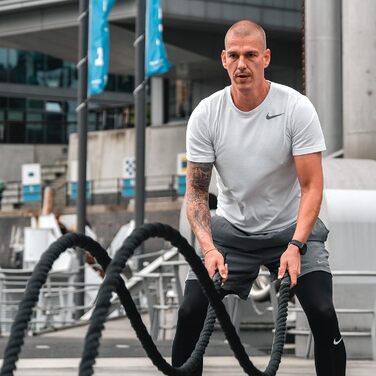 Батл-канат SportPlus 9 м жовтий – професійний шлагсейл для кросфіту, силового тренування та розвитку витривалості