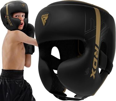 Дитячий боксерський шолом RDX для кікбоксингу, MMA, карате, тайського боксу, захист голови з Maya Hide шкіри, універсальний для єдиноборств та фітнесу