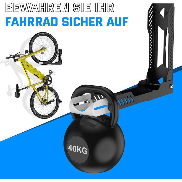 Настінна підставка для велосипеда IMAYCC - міцна, до 40 кг, для гаража, біла