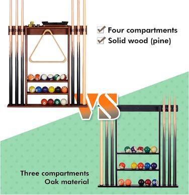 Підставка для бильків XCSOURCE: органайзер для 6 бильків та аксесуарів для більярдного столу