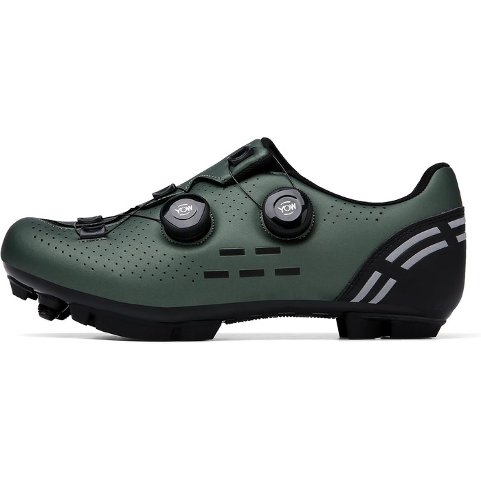 Велосипедні шкарпетки для чоловіків: MTB, шосе, маунтінбайк, з кріпленням для підошви 2 отвори, з пряжкою, 44 EU, зелені