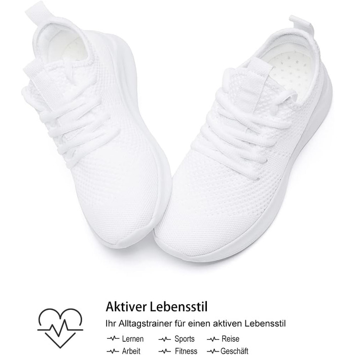 Жіночі кросівки Damen для бігу, тенісу та активного відпочинку, білі, 43 EU, дихаючі, легкі, з антиковзким протектором
