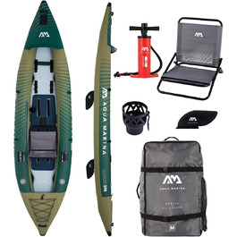 Каяк Aqua Marina Caliber 398 см для риболовлі, 1/2 осіб, зелений, Drop-Stitch Fusion