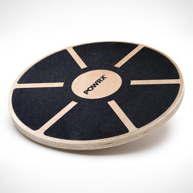 Дерев'яна баланс-дошка POWRX - тренажер для рівноваги | Фізіотерапевтичний обертовий тренажер з комплектом вправ, Wackelbrett для дорослих та дітей