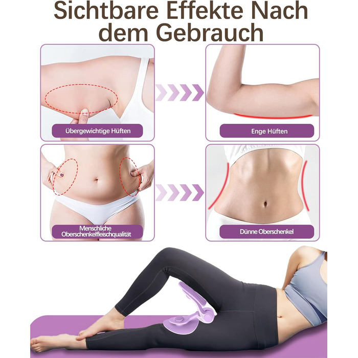 Тренування стегон та сідниць Oberschenkeltrainer 35lb для жінок та чоловіків. Тренажер для дому. Фітнес, спорт, 16 кг, фіолетовий