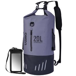 Водонепроникний рюкзак UZIRO 20L, Dry Bag, сірий колір