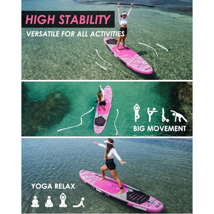 Надувний SUP-борд 10'8 x 35' для 3 осіб: стабільний, з рюкзаком та веслом