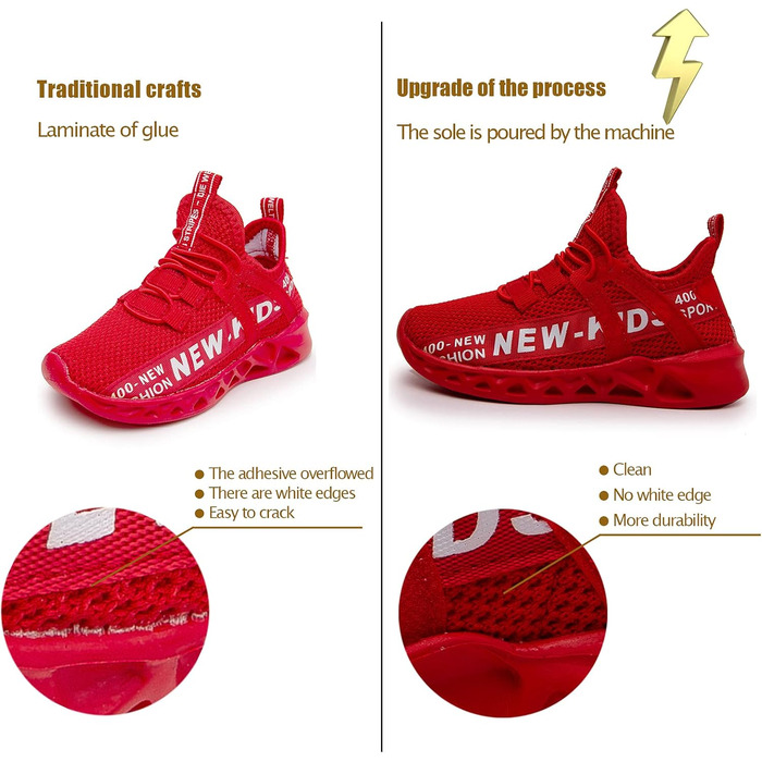 Дитячі кросівки для занять спортом та прогулянок на вулиці, червоні (32 EU)